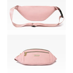 Women Casual Nylon Waist Bag Fanny Pack Solid Travel Shoulder Crossbody