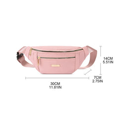 Women Casual Nylon Waist Bag Fanny Pack Solid Travel Shoulder Crossbody