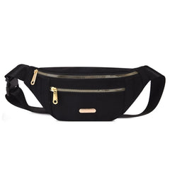 Women Casual Nylon Waist Bag Fanny Pack Solid Travel Shoulder Crossbody