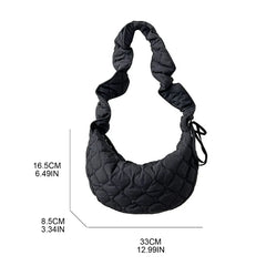 Women Casual Ruched Shoulder Bag Quilted Crossbody Handbag
