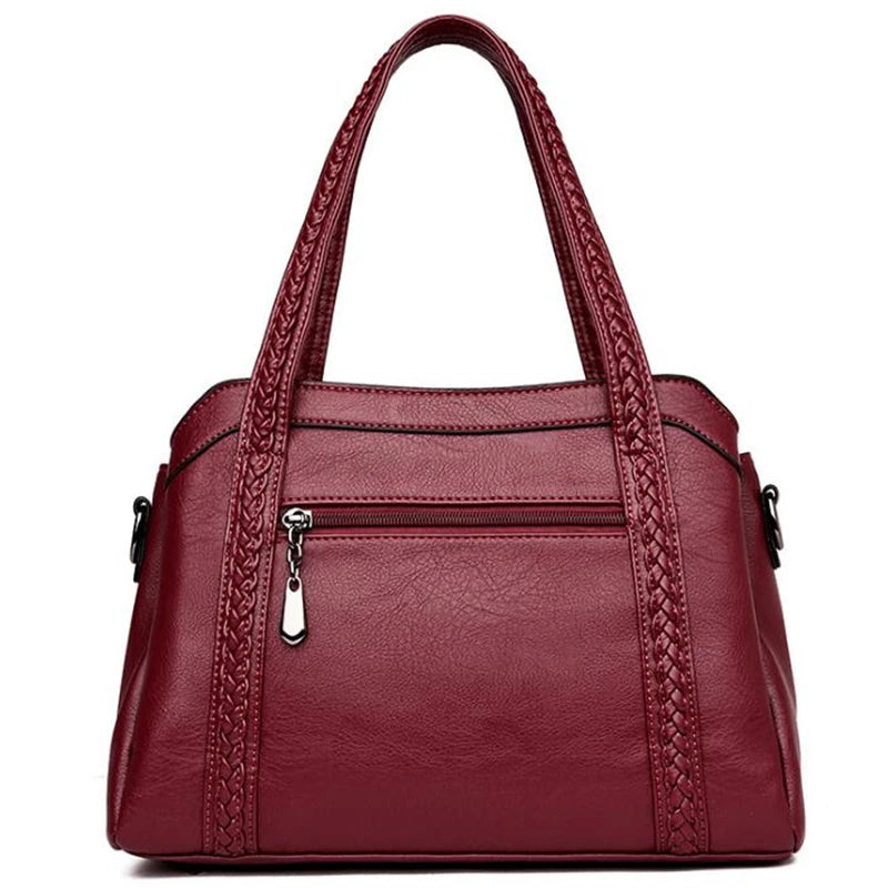 Women Casual Tassel Handbag Large Capacity Shoulder Bag Vintage PU Leather