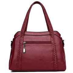 Women Casual Tassel Handbag Large Capacity Shoulder Bag Vintage PU Leather