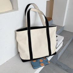 Canvas Shoulder Bag, Large Capacity Handbag Tote, Red/Green/Black/Brown