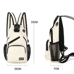 Casual Small Sling Backpack Travel Chest Bag With Earphone Hole