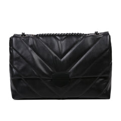 Women Solid Lattice Pattern Crossbody Messenger Bag PU Leather Large Capacity