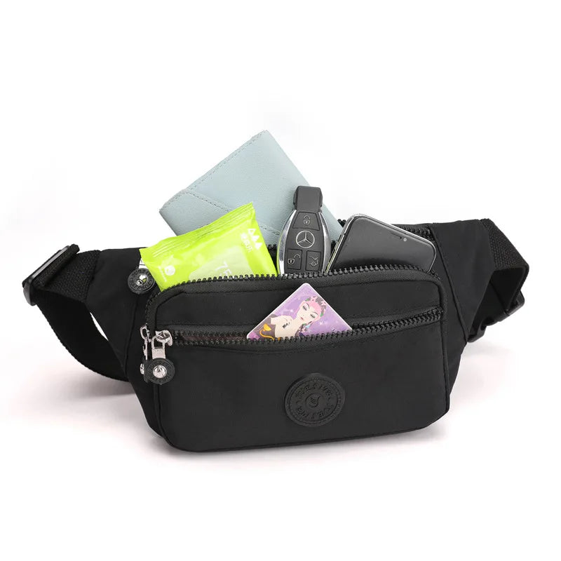 Women Casual Nylon Waist Pack Shoulder Bag for Travelling