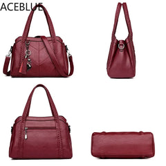 Vintage Leather Crossbody Bag for Women Tote Ladies Small Shoulder Bag