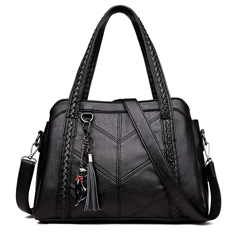Vintage Leather Crossbody Bag for Women Tote Ladies Small Shoulder Bag