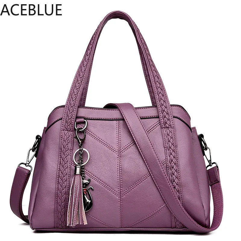Vintage Leather Crossbody Bag for Women Tote Ladies Small Shoulder Bag