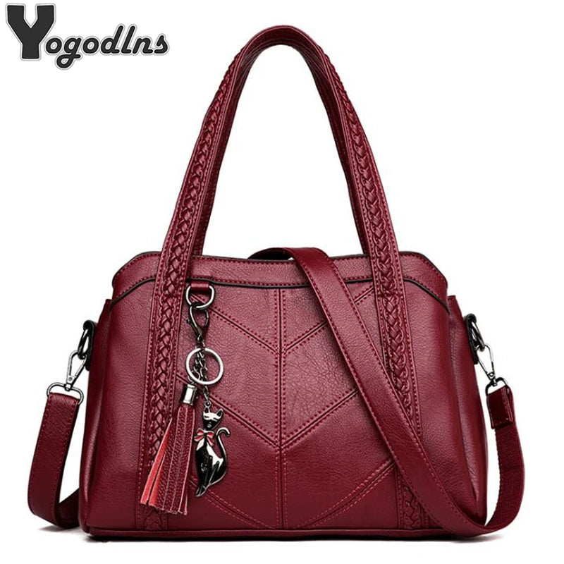Women Casual Tote Bags Large Capacity Handbag Shoulder Crossbody Bag Vintage PU