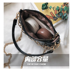Women Chain Handbag Crocodile Pattern Travel Tote Mini Shoulder Bag