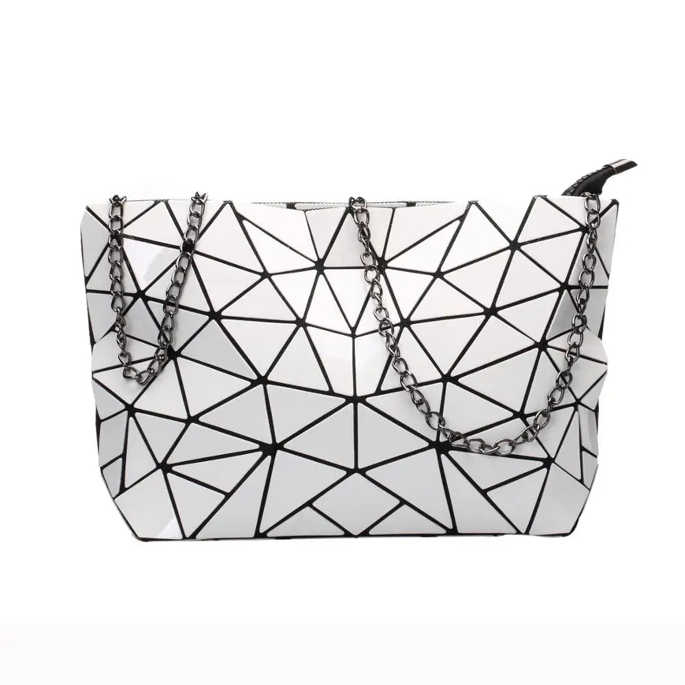 Women Chain Shoulder Bag Geometric Messenger Bags Clutch Evening Bag