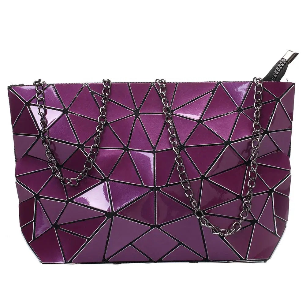 Women Chain Shoulder Bag Geometric Messenger Bags Clutch Evening Bag