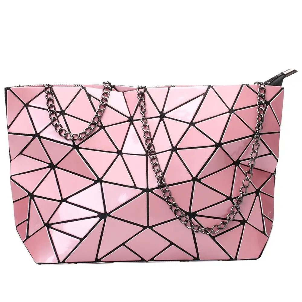 Women Chain Shoulder Bag Geometric Messenger Bags Clutch Evening Bag