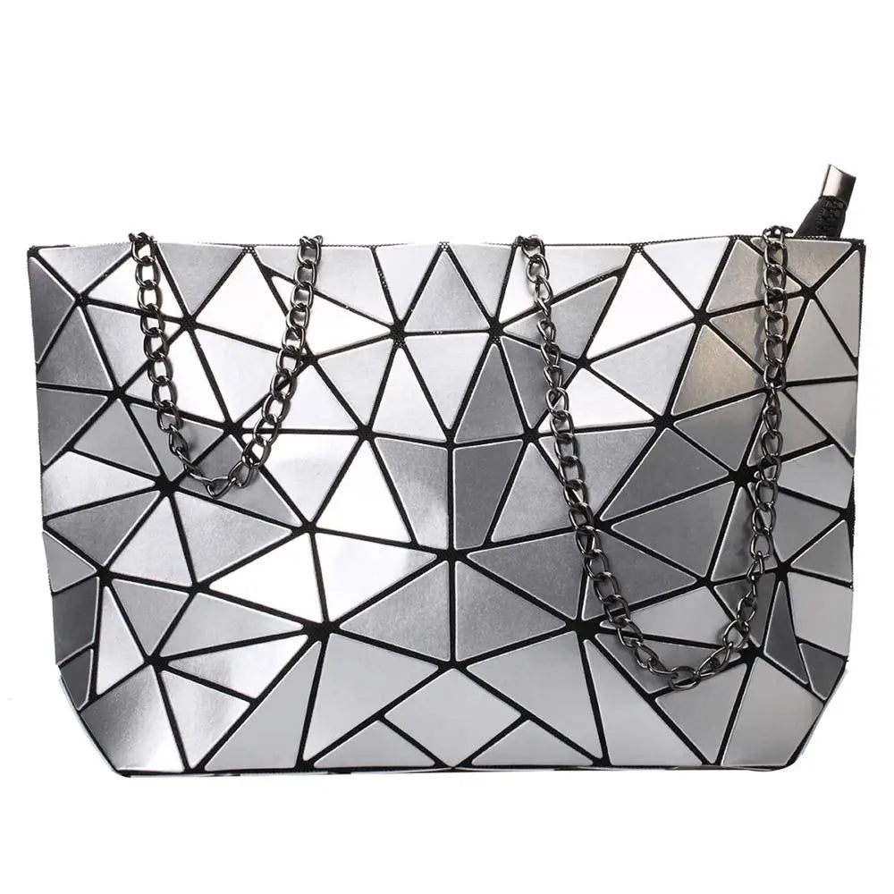 Women Chain Shoulder Bag Geometric Messenger Bags Clutch Evening Bag
