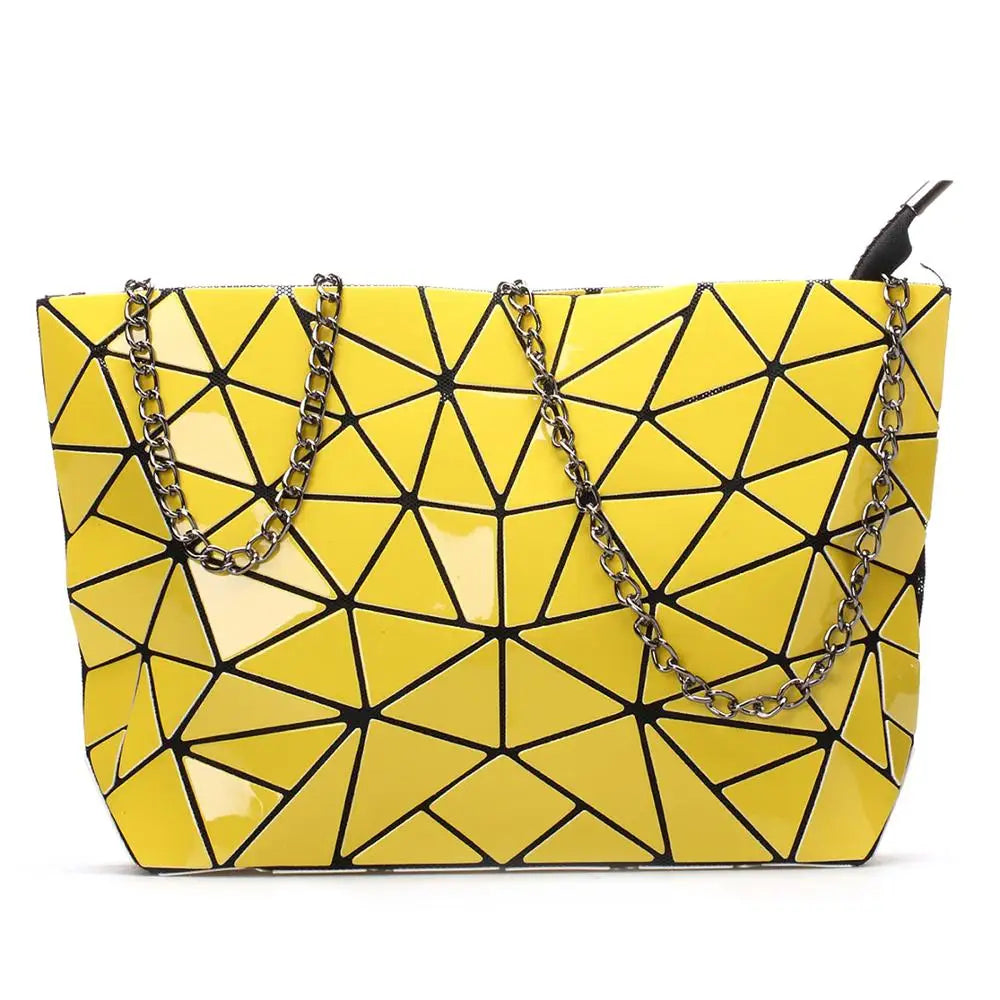 Women Chain Shoulder Bag Geometric Messenger Bags Clutch Evening Bag