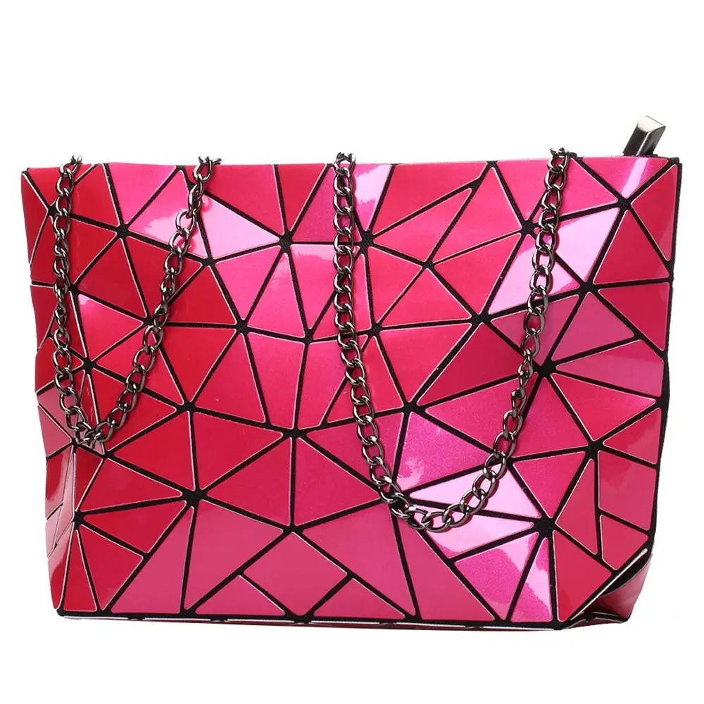 Women Chain Shoulder Bag Geometric Messenger Bags Clutch Evening Bag