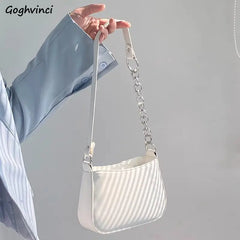 Women Chain Shoulder Bags PU Leather Crossbody Underarm Thread Lady Handbags