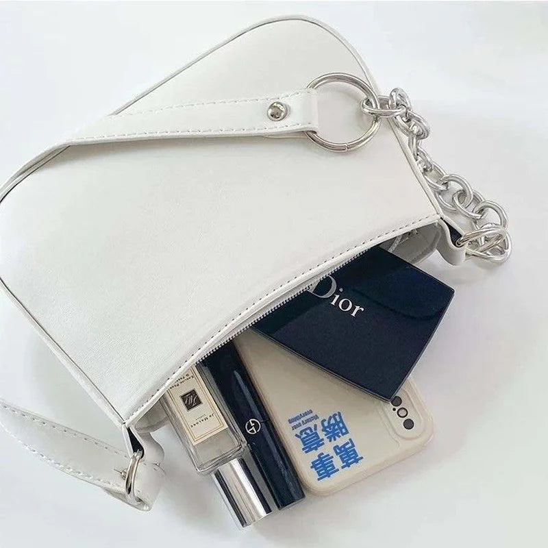 Women Chain Shoulder Bags PU Leather Crossbody Underarm Thread Lady Handbags