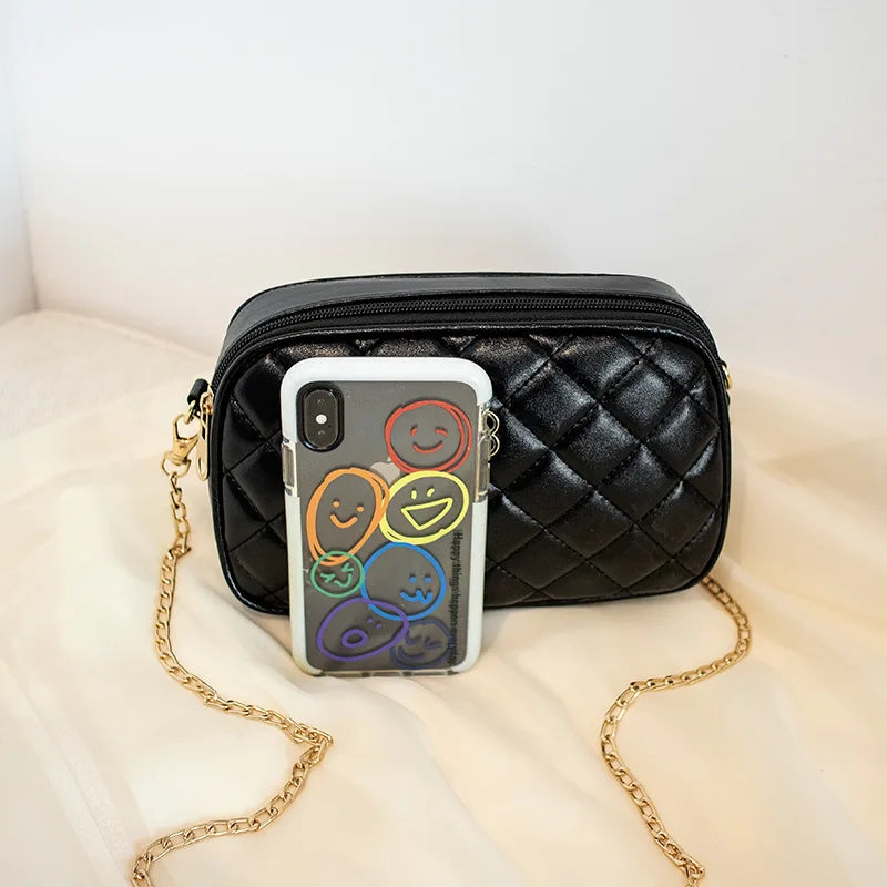 Women Chain Mini Bag Square Phone Wild Lady Shoulder Crossbody Messenger Clutch