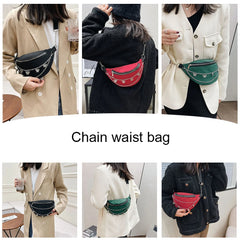 Women Chain Waist Bag Nylon Zipper Travel Phone Chest Bag
