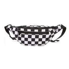 Women Checkered Waist Bag Female Canvas Chest Bags Woman Plaid Waist Packs