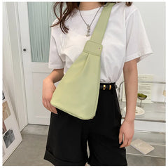 Women Chest Bag PU Leather Crossbody Shoulder Bags Style Small Female Chest Pack