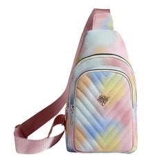 Women Chest Bag Small Crossbody Pu Leather Daypack Lady Shoulder Strap