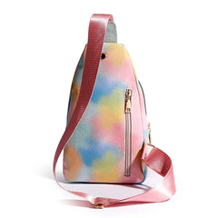 Women Chest Bag Small Crossbody Pu Leather Daypack Lady Shoulder Strap