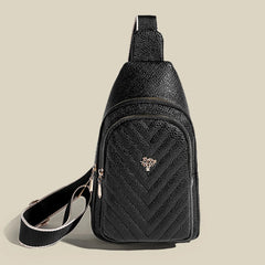 Women Chest Bag Small Crossbody Pu Leather Daypack Lady Shoulder Strap