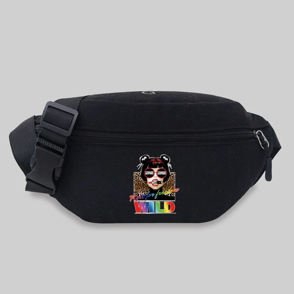 Leopard Series Crossbody Bag Outdoor Waist Storage Bag