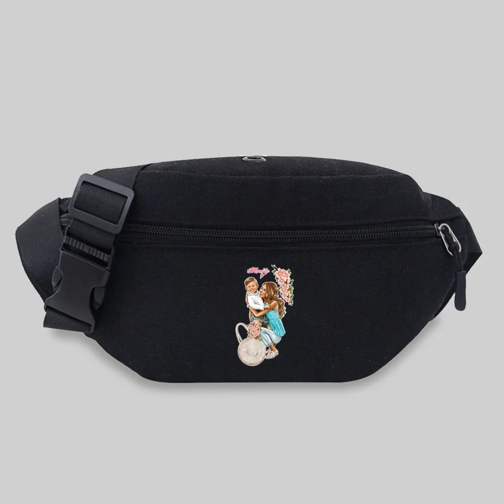 Mom Series Waist Bag Outdoor Sports Storage Messenger Bag