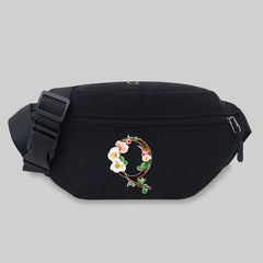 Flower Letter Series Waist Bag Outdoor Sports Storage Bag