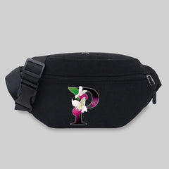 Flower Letter Series Waist Bag Outdoor Sports Storage Bag