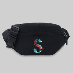Unisex Travel Waist Bag Paint Letter Series Pattern Chest Messenger Bag