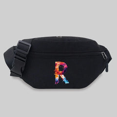 Unisex Travel Waist Bag Paint Letter Series Pattern Chest Messenger Bag