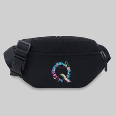 Unisex Travel Waist Bag Paint Letter Series Pattern Chest Messenger Bag
