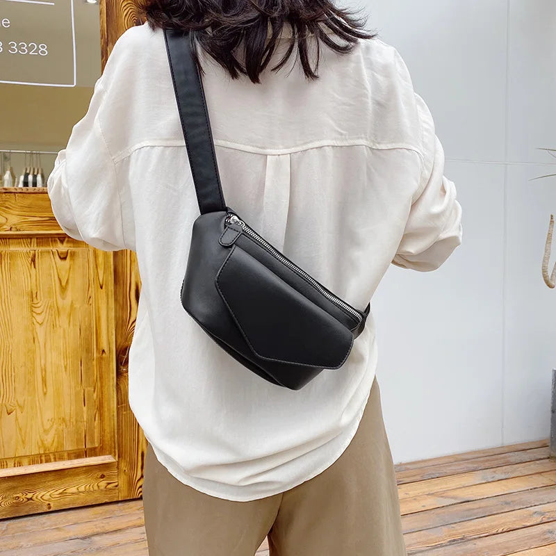 Women Chest Packs High Waist Bag PU Leather Fanny Pack