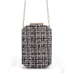 Plaid Flap Wedding Clutch Bag Vintage Style Shoulder Purse Party Banquet