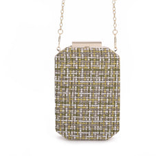 Plaid Flap Wedding Clutch Bag Vintage Style Shoulder Purse Party Banquet