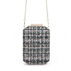 Plaid Flap Wedding Clutch Bag Vintage Style Shoulder Purse Party Banquet