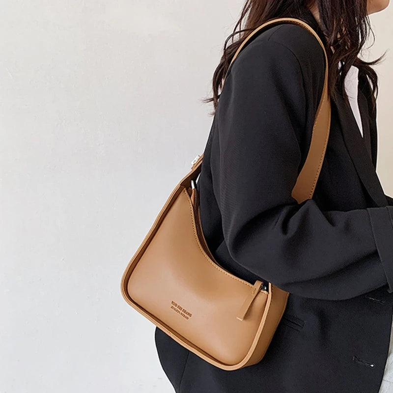 Women Underarm Bag Wide Straps Crossbody Purse Multi-color PU Leather Shoulder B
