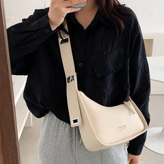 Women Underarm Bag Wide Straps Crossbody Purse Multi-color PU Leather Shoulder B