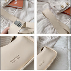 Women Underarm Bag Wide Straps Crossbody Purse Multi-color PU Leather Shoulder B