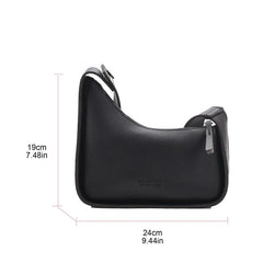 Women Underarm Bag Wide Straps Crossbody Purse Multi-color PU Leather Shoulder B