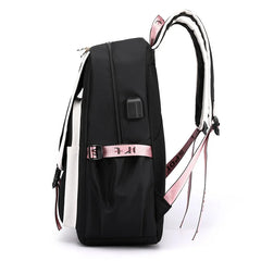 Women Girls School Backpack Anti Theft USB Charge Waterproof Bagpack