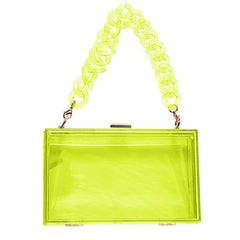 Clear Acrylic Box Clutch Crossbody Bag with Strap