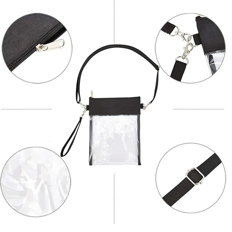 Stadium Approved Clear Cross-Body Purse Transparent Shoulder Bag