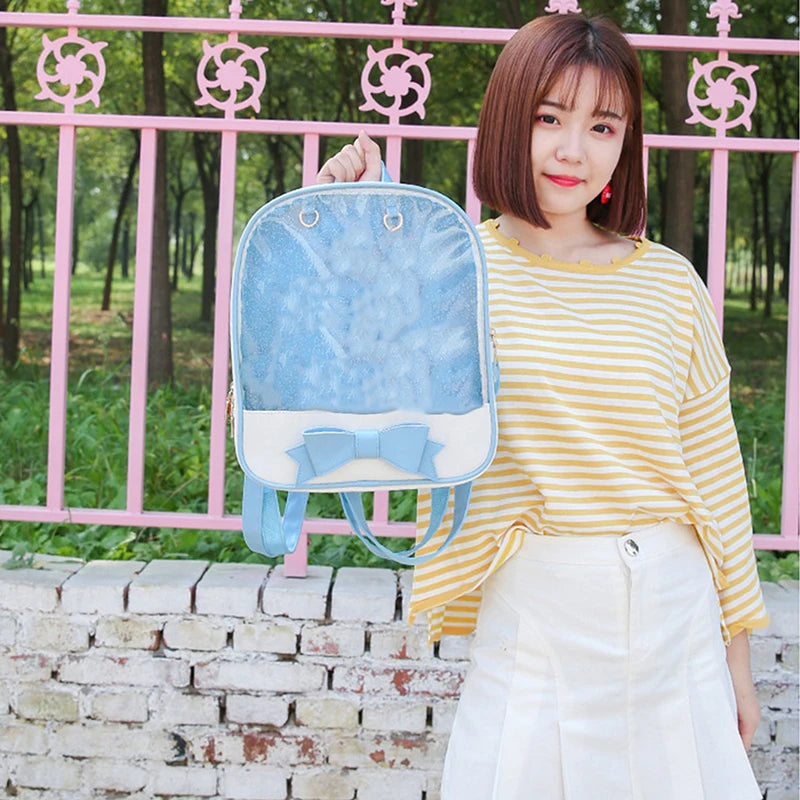 Women Clear Harajuku Bow-Knot Backpack Itabags Bag Japanese Bag School Backpack