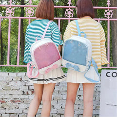 Women Clear Harajuku Bow-Knot Backpack Itabags Bag Japanese Bag School Backpack